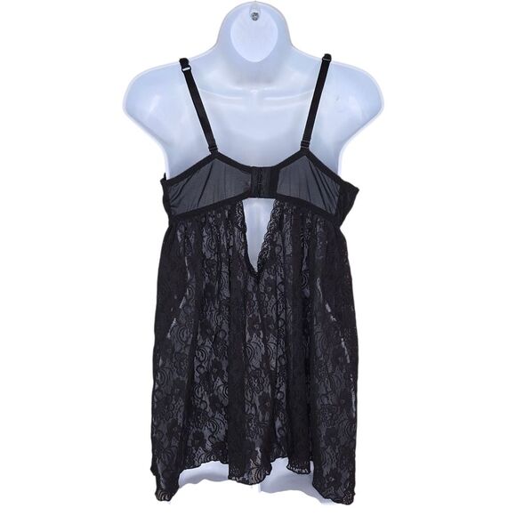 Cacique Black Lace Babydoll Nighty Lingerie Size 18/20 - Picture 2 of 7